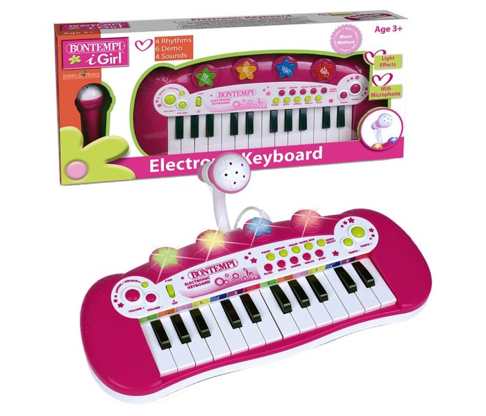 Igračka Bontempi klavijatura sa mikrofonom pink