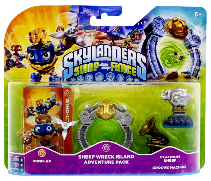 Skylanders swap force adventure pack-wind up +sheep wreck+platinum sheep+groove