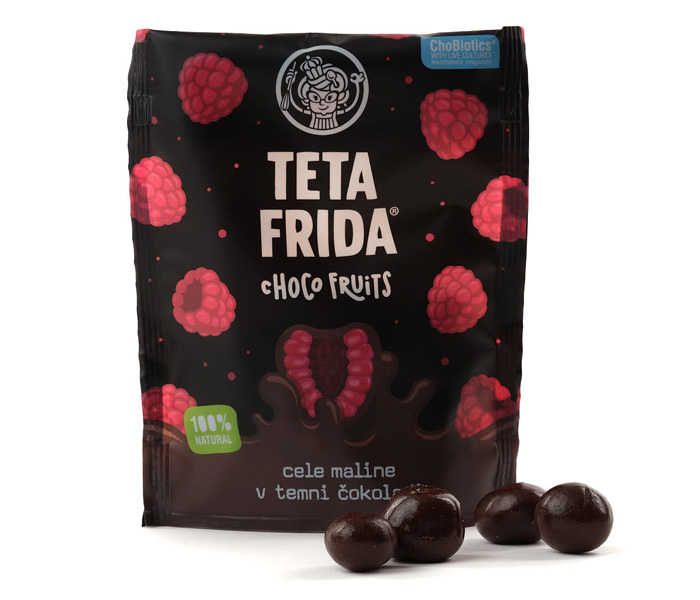 Teta Frida choco fruits cijele maline u crnoj cokoladi100g