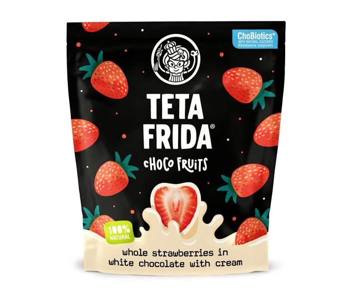 Teta Frida choco fruits cijele jagode u bijel. cok. sa kremom  100g