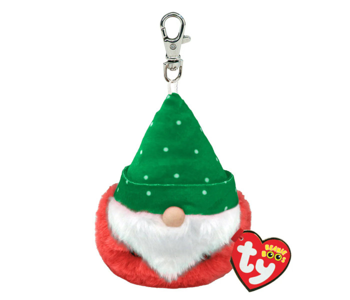 Igračka Ty Pliš gnom sa zelenom  kapicom, clip