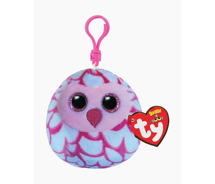 Igračka privezak Ty Pliš pink sova, clip