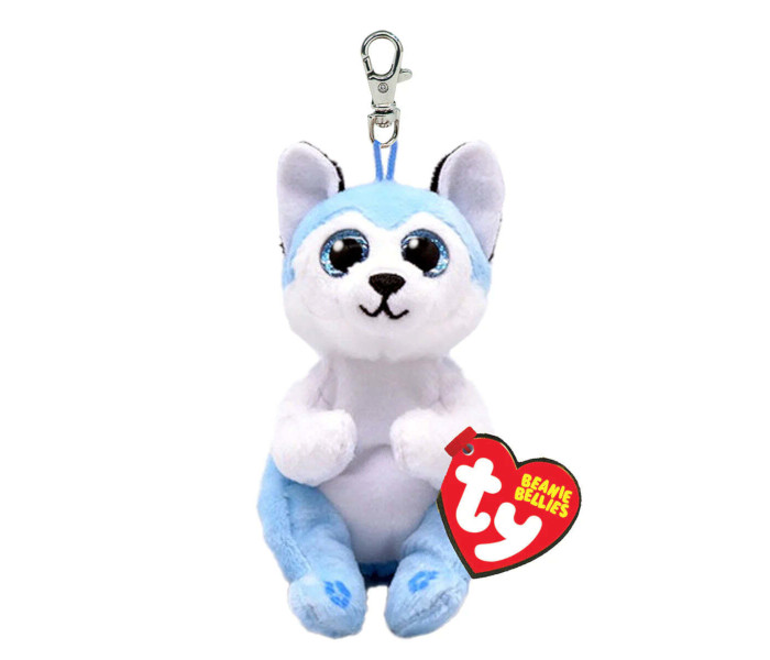 Igračka privezak Ty Pliš plavi haski  8,5cm.