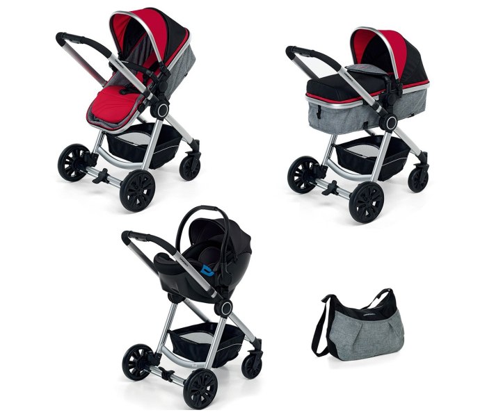 Kolica trio bikini travel system red