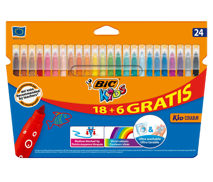 Bic Kids Kid Couleur flomasteri 18+6