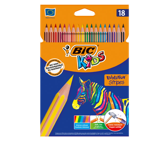 BIC KIDS EVOLUTION drvene bojice sa prugama 18