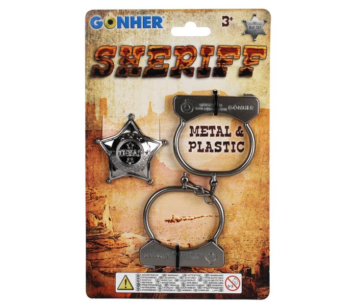 Igračka kaubojski bedž i lisice