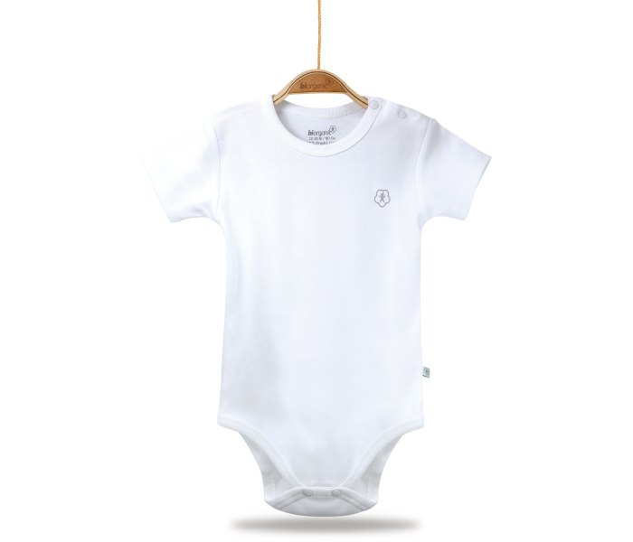 Bodi za bebe BiOrganic kratkih rukava basic bijeli 92