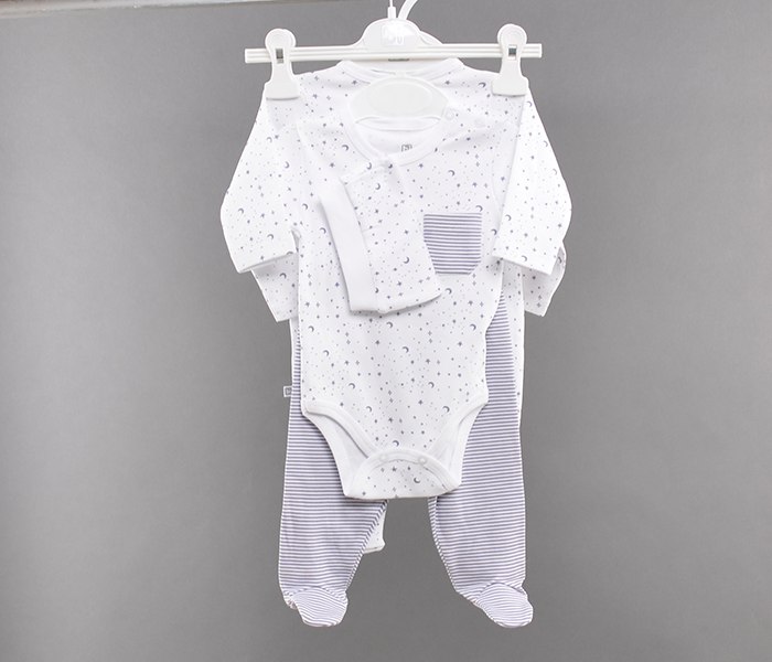 Set za novorodence BiBaby zvjezdice bijeli 56