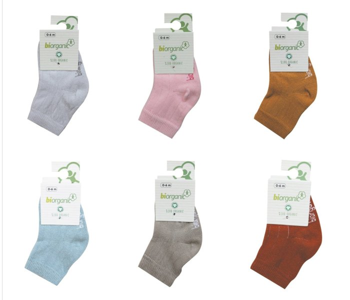 Čarapice za bebe BiOrganic obične bež 12-18m