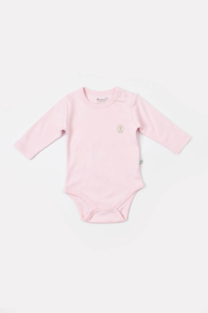 Bodi za bebe BiOrganic dugih rukava priroda rozi 62 cm