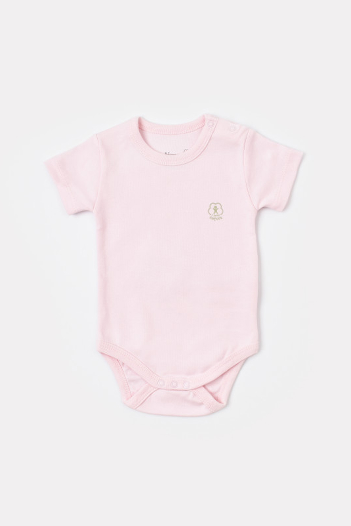 Bodi za bebe BiOrganic kratkih rukava priroda rozi 62 cm