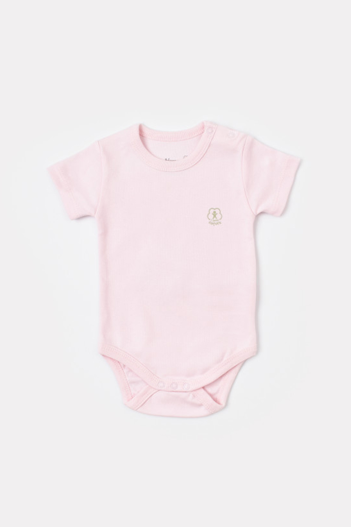 Bodi za bebe BiOrganic kratkih rukava priroda rozi 68 cm
