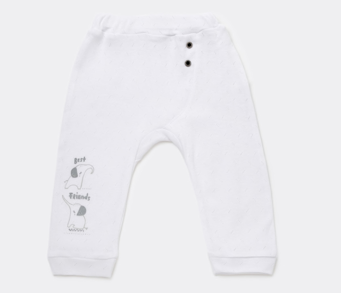 Pantalone za bebu BiOrganic najbolji prijatelji bijele 68 cm