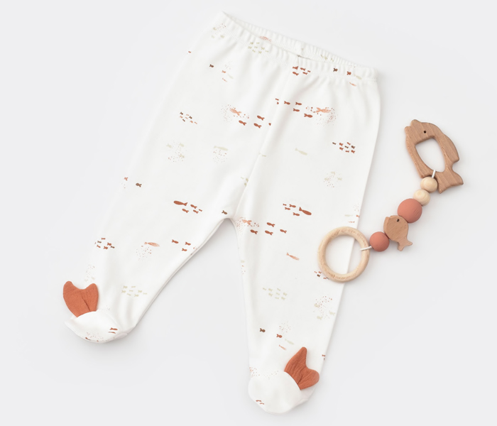 Pantalone za bebu BiOrganic morska zvijezda bež 62 cm