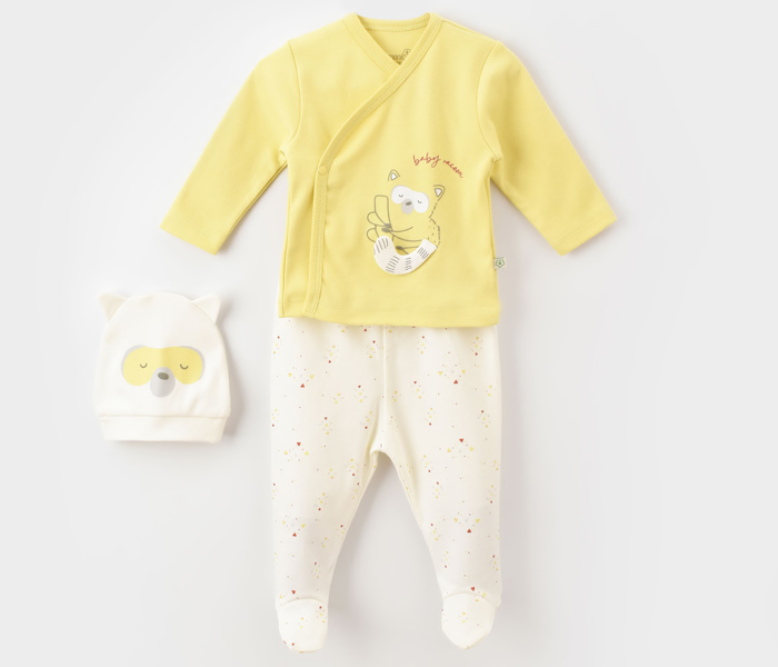 Set za novorođenče BiOrganic  rakun žuti 56 cm