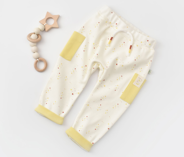 Pantalone za bebu BiOrganic rakun žute 62 cm