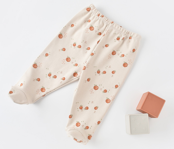 Pantalone za bebu BiOrganic voće bež 74 cm