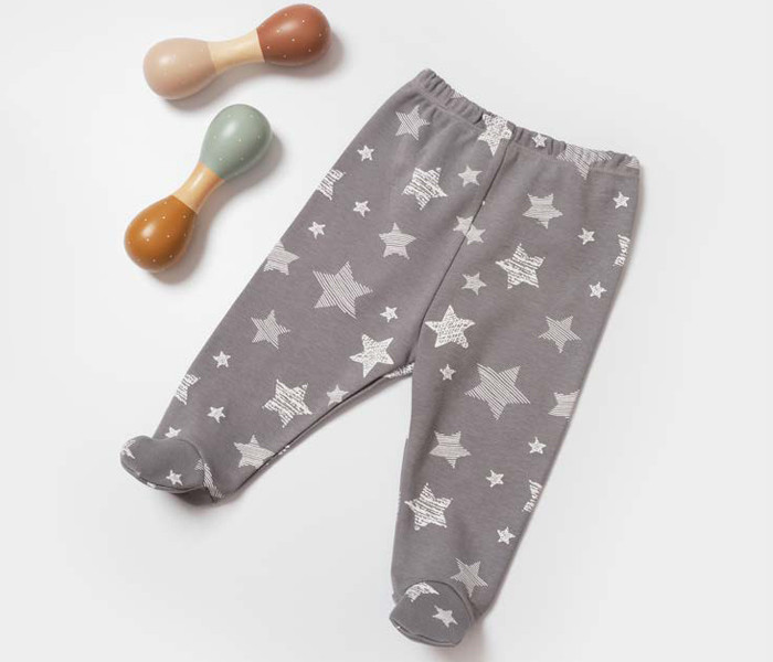 Pantalone za bebe BiOrganic sa stopom siva 74