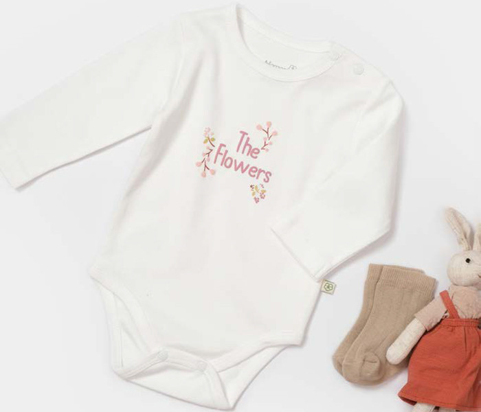 Bodi za bebe BiOrganic cvijetni bež 80