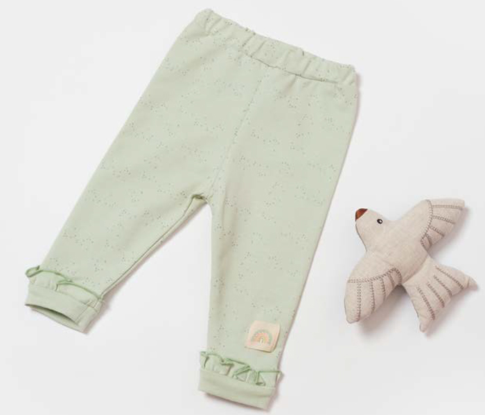 Pantalone za bebe BiOrganic ptičice zelene 92 cm
