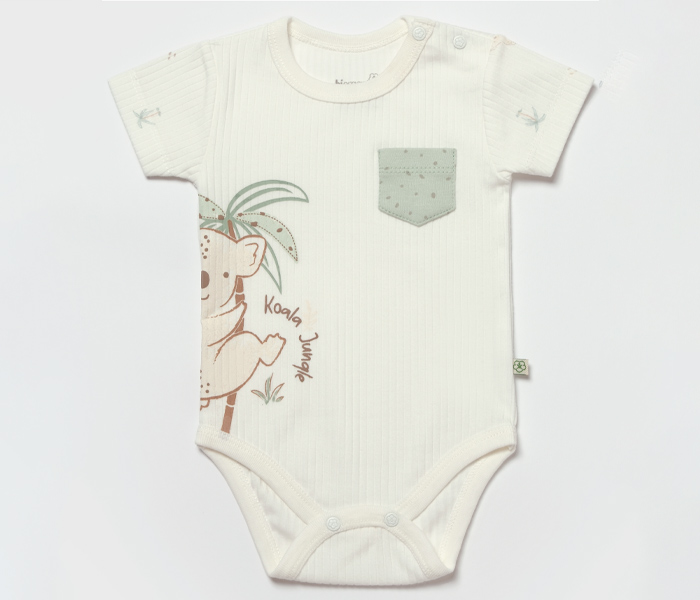 Bebi bodi kratki rukav Biorganic, zeleni 86 cm