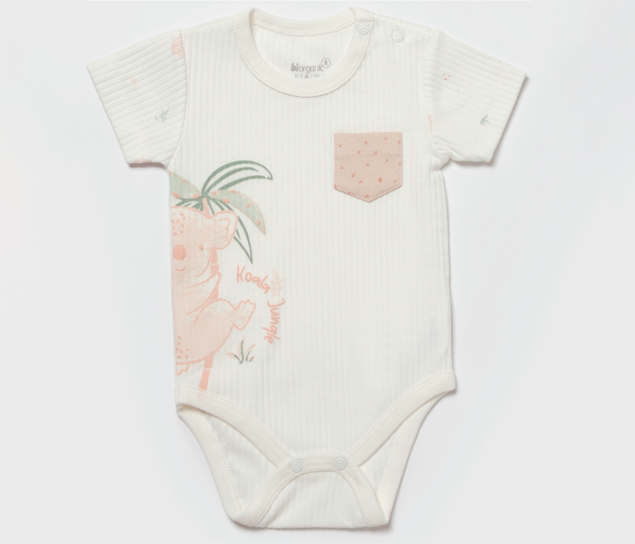 Bebi bodi kratki rukav Biorganic, rozi 86 cm