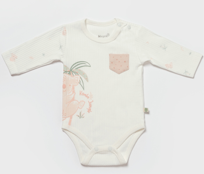 Bebi bodi dugi rukav Biorganic, rozi 86 cm