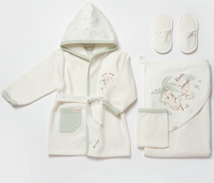 Bademantil set Biorganic, koala, zeleni 0-18