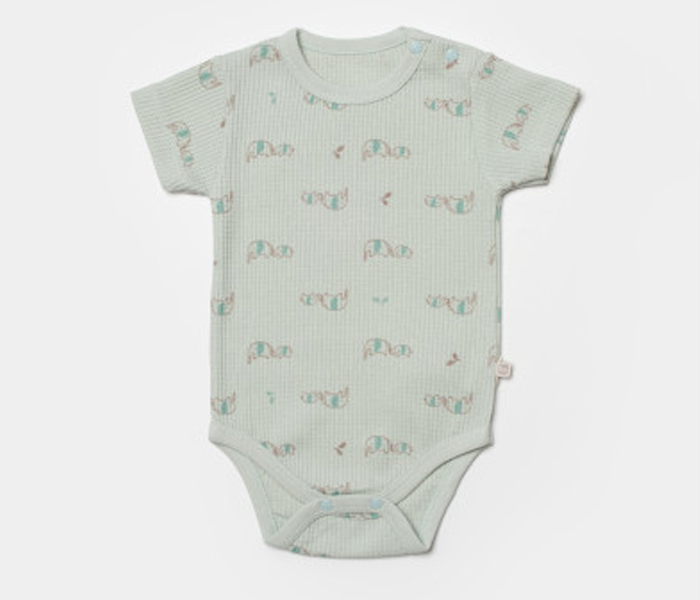 Bodi za bebe BiOrganic kratkih rukava, volim mamu, 56cm , bež - zeleni