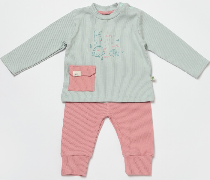 Bebi komplet BiOrganic, 92cm , zeleno-rozi