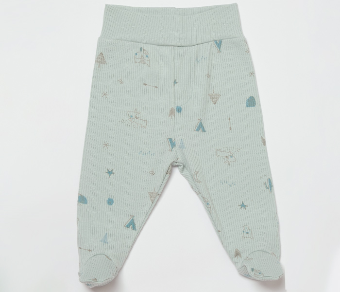 Bebi pantalone BiOrganic,  vesela šuma, 56cm , bež - zelene