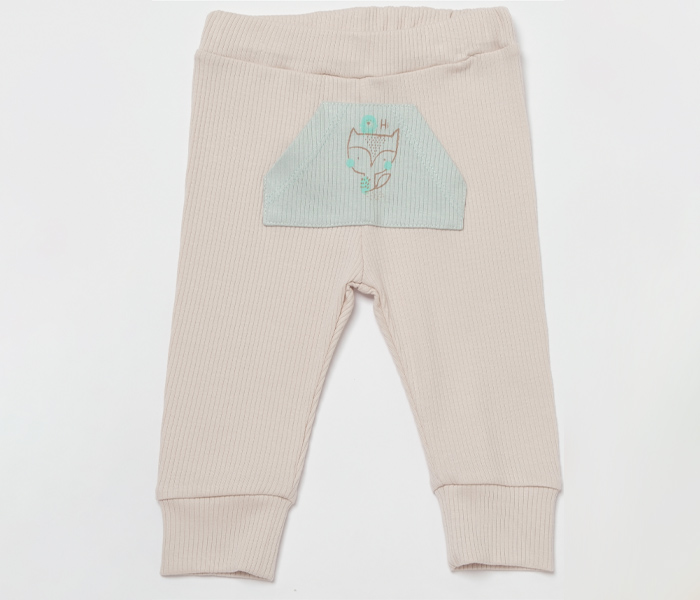 Bebi pantalone BiOrganic,  vesela šuma, 92cm , bež - zelene