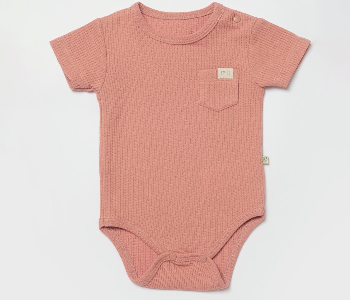 Bebi bodi kratki rukav Biorganic, crveno/braon 68 cm