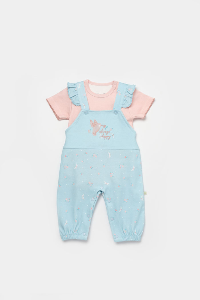 Bebi kombinezon BiOrganic rozi/plavi,74cm