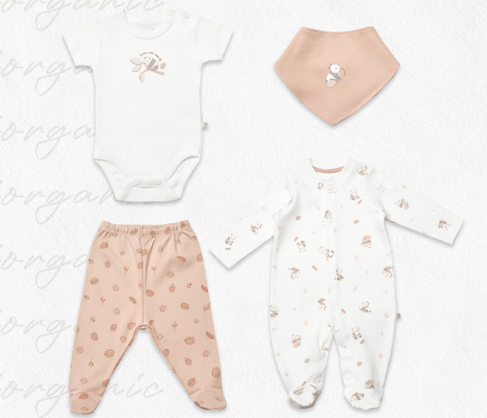 Bebi set BiOrganic 4/1,braon/bež,56cm.