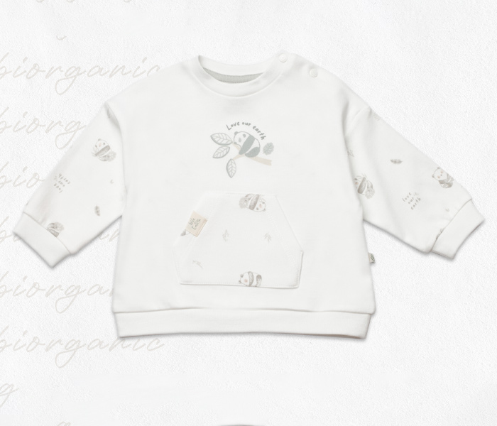 Majica za bebu BiOrganic,bež/zelena,86cm.