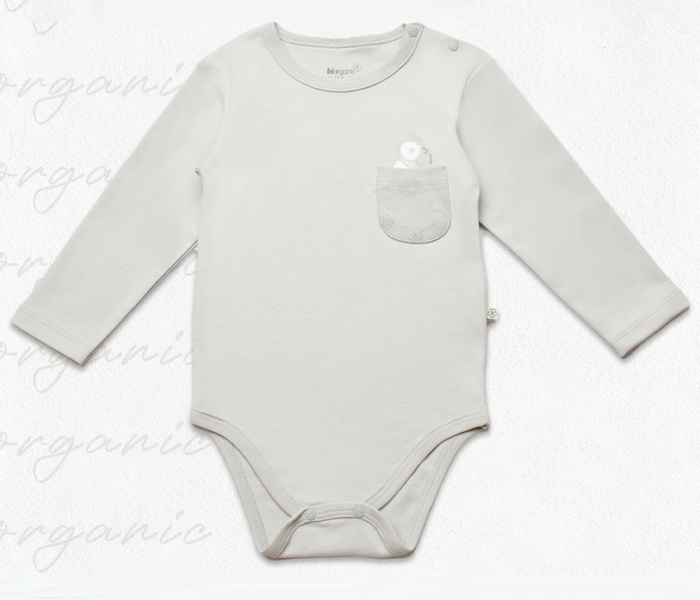 Bodi za bebe BiOrganic dugi rukav,zeleni,1