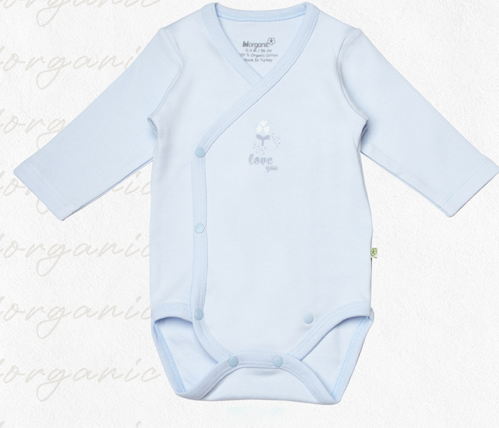 Bodi za bebe BiOrganic dugi rukav,lila,56cm.