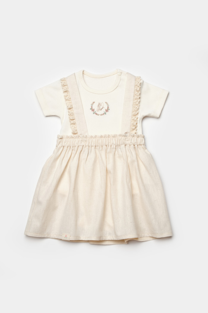 Bebi komplet Bibaby, leptirići, bež, 92cm.