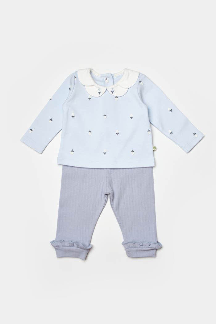 Bebi pantalone sa majicom Biorganic ,lila,62cm.