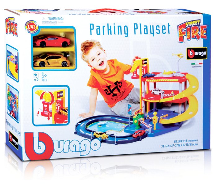 Igračka Burago city garaža sa 2 auta