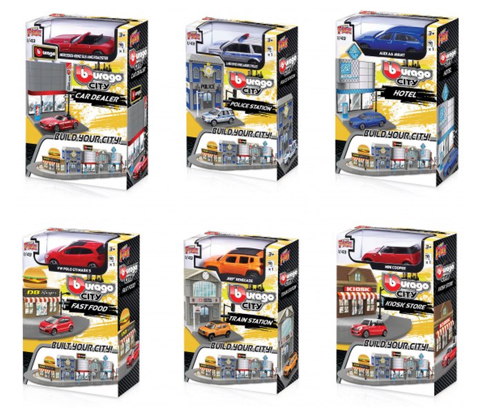 Igračka Burago  fire stanica i vozilo 1/43