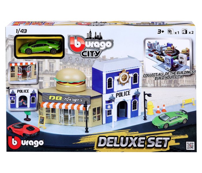 Igračka Burago  fire city deluxe set i vozilo 1/43 asst