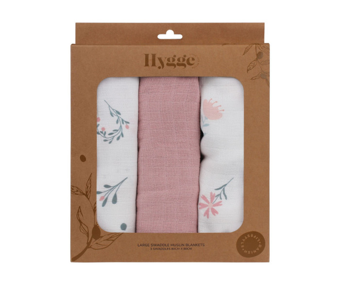 Hygge tetra pelena od muslina  dusty rose 3kom. 80x80cm
