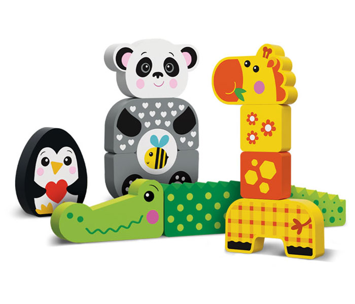 Igračka Kids Hits drvene kockice majmun i drugari