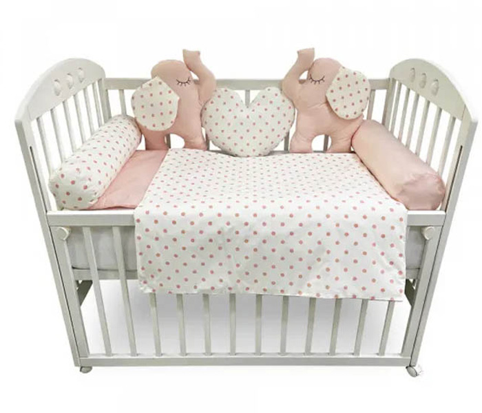 Posteljina kidzz 10 djelova slonče, roza