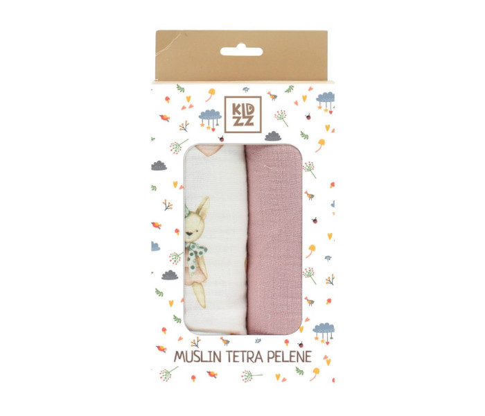 Kidzz tetra pelene pink  80x80cm. 2/1