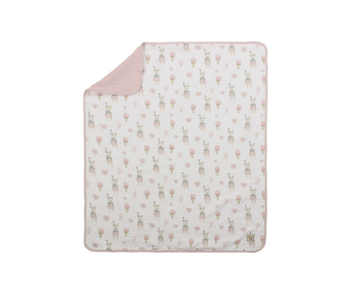 Kidzz prekrivač od muslina šareni rozi 100x85 cm