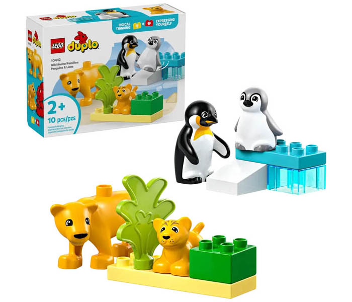 Igračka Lego kocke Duplo Wild Animal Families: Penguins & Lions 2+